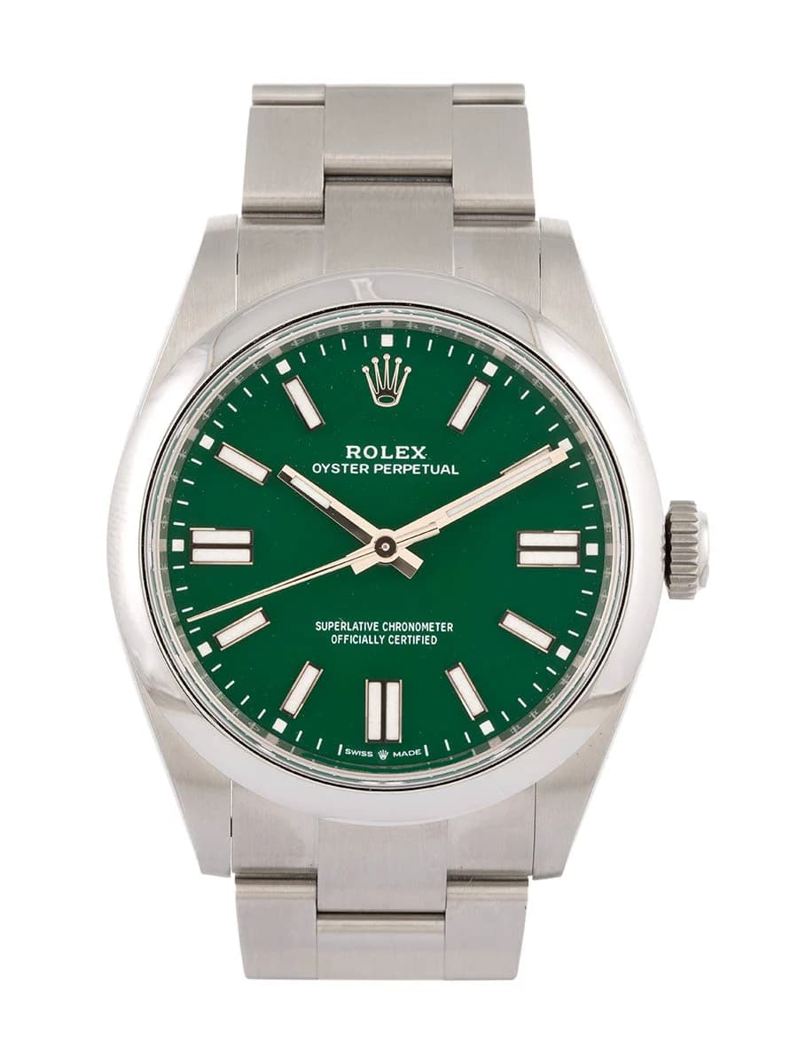 ROLEX OYSTER PERPETUAL GREEN DIAL 41MM IN ACCIAIO REF. 134300