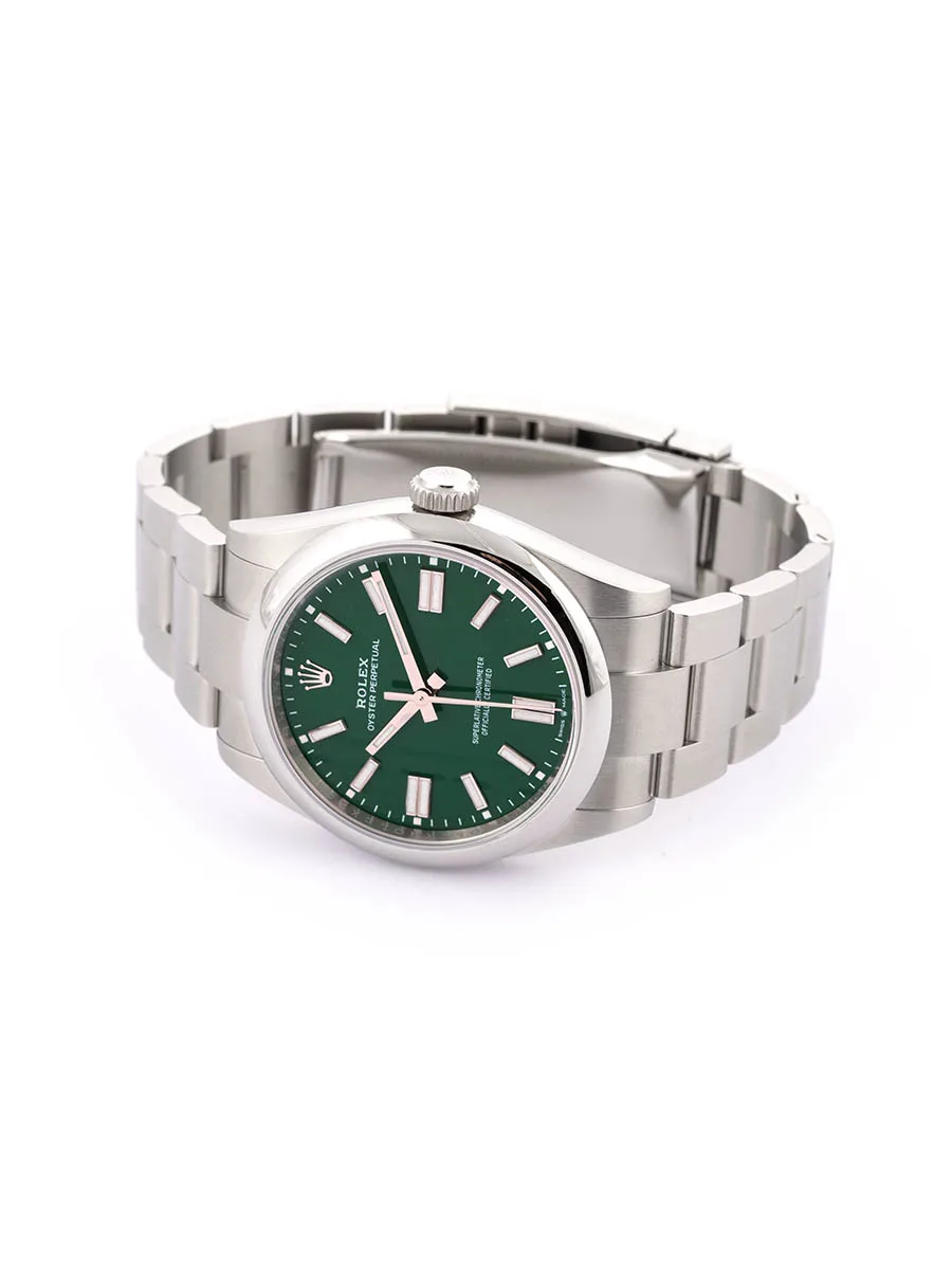 ROLEX OYSTER PERPETUAL GREEN DIAL 41MM IN ACCIAIO REF. 134300