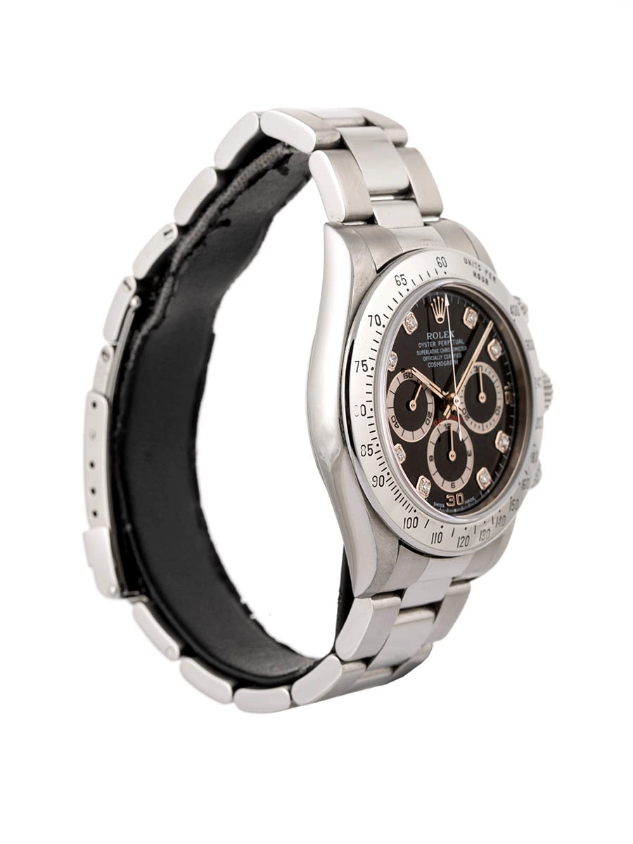 ROLEX DAYTONA MOV. ZENITH X SERIAL 40MM IN ACCIAIO E DIAMANTI REF. 16520
