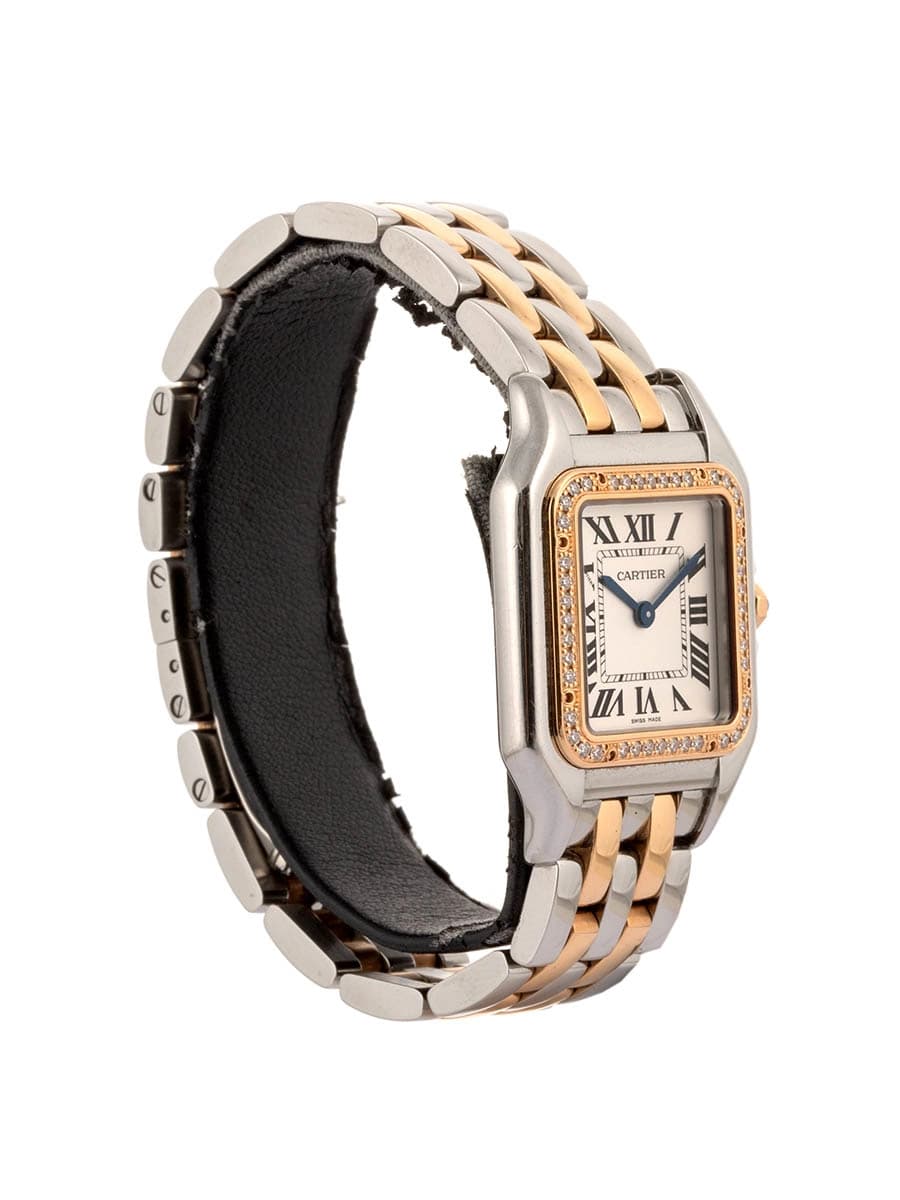 CARTIER PANTHERE MODELLO MEDIO IN ACCIAIO E ORO ROSA 18KT CON DIAMANTI REF. WSPN0010