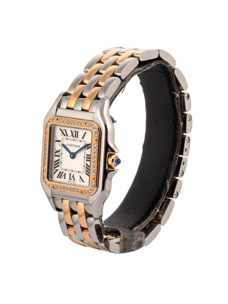 CARTIER PANTHERE MODELLO MEDIO IN ACCIAIO E ORO ROSA 18KT CON DIAMANTI REF. WSPN0010
