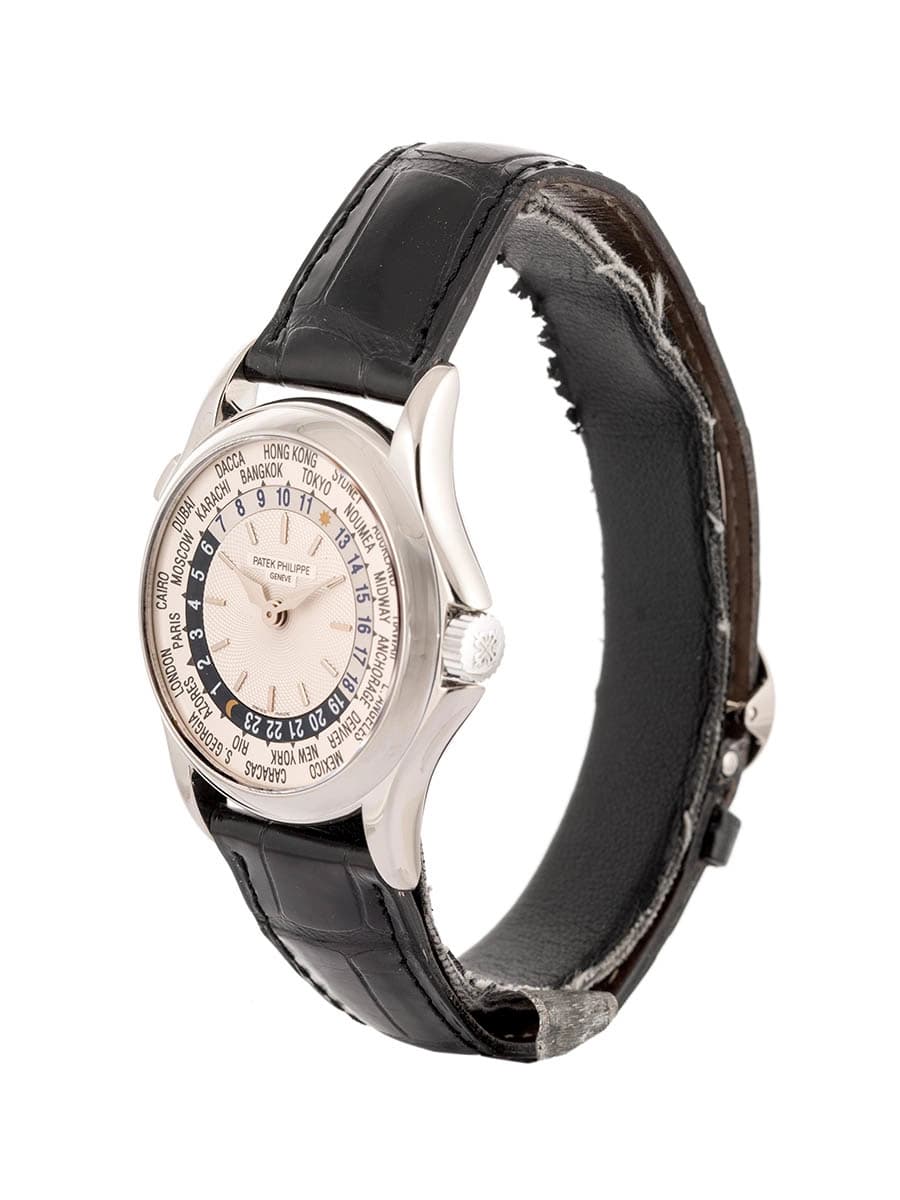 PATEK PHILIPPE WORLD TIME ORE DEL MONDO 37MM IN ORO BIANCO 18KT REF. 5110G-001