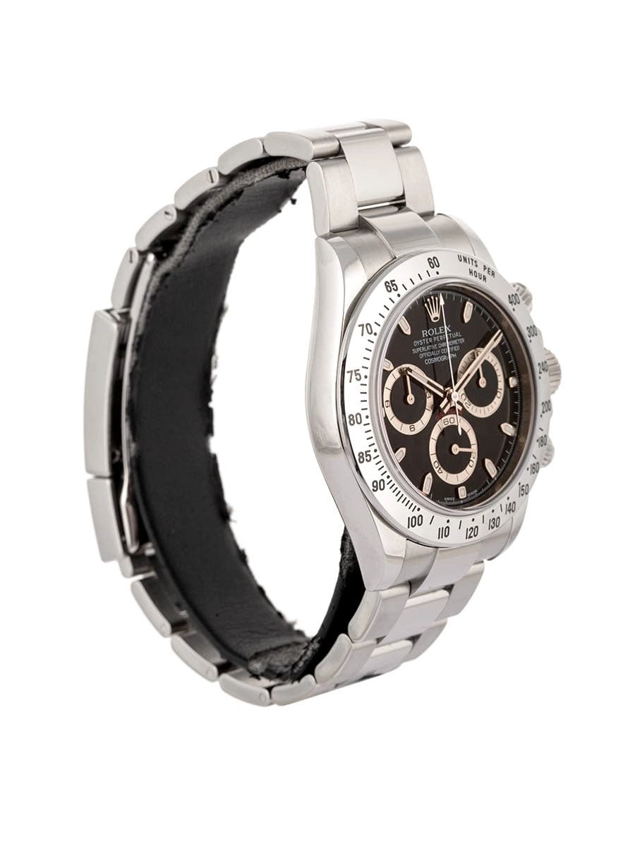 ROLEX DAYTONA 40MM IN ACCIAIO BLACK DIAL CHROMALIGHT BLUE REF. 116520