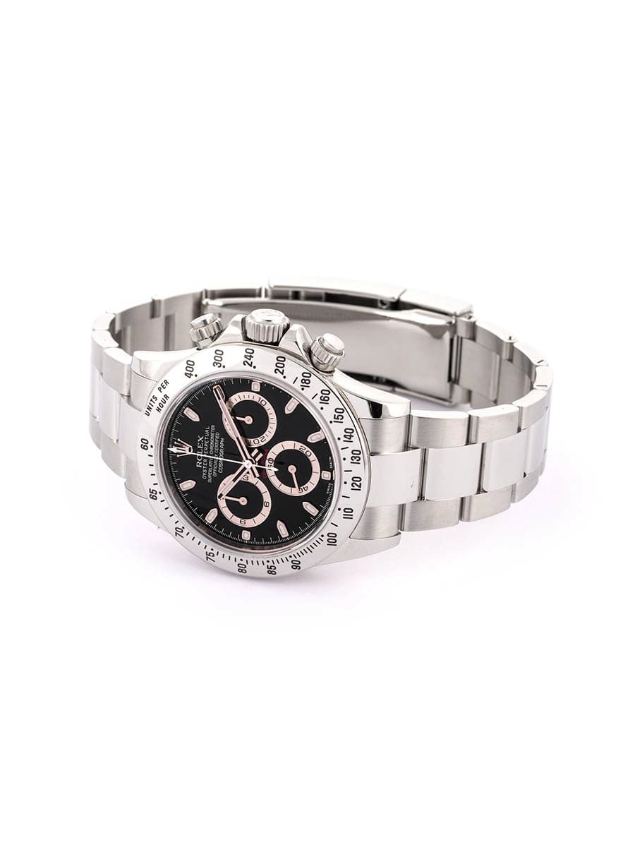 ROLEX DAYTONA 40MM IN ACCIAIO BLACK DIAL CHROMALIGHT BLUE REF. 116520