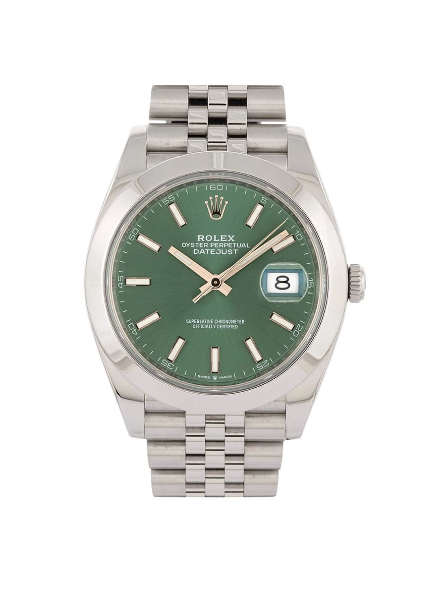ROLEX DATEJUST GREEN MINT DIAL 41MM IN ACCIAIO REF. 126300