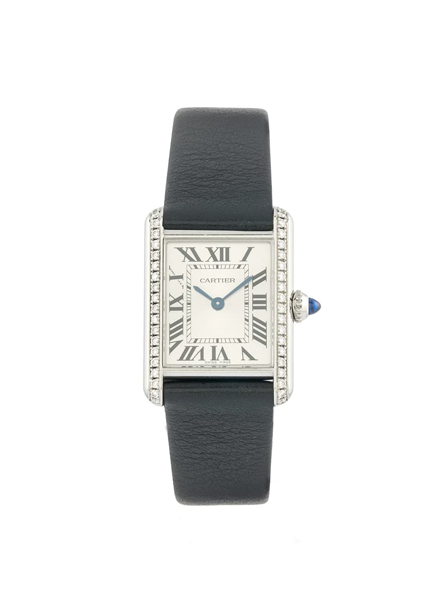 CARTIER TANK MUST MODELLO PICCOLO IN ACCIAIO E DIAMANTI REF. W4TA0016