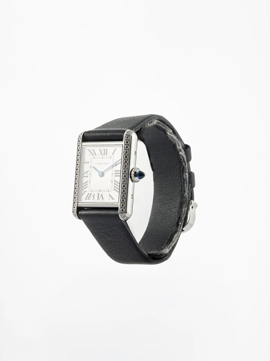 CARTIER TANK MUST MODELLO PICCOLO IN ACCIAIO E DIAMANTI REF. W4TA0016