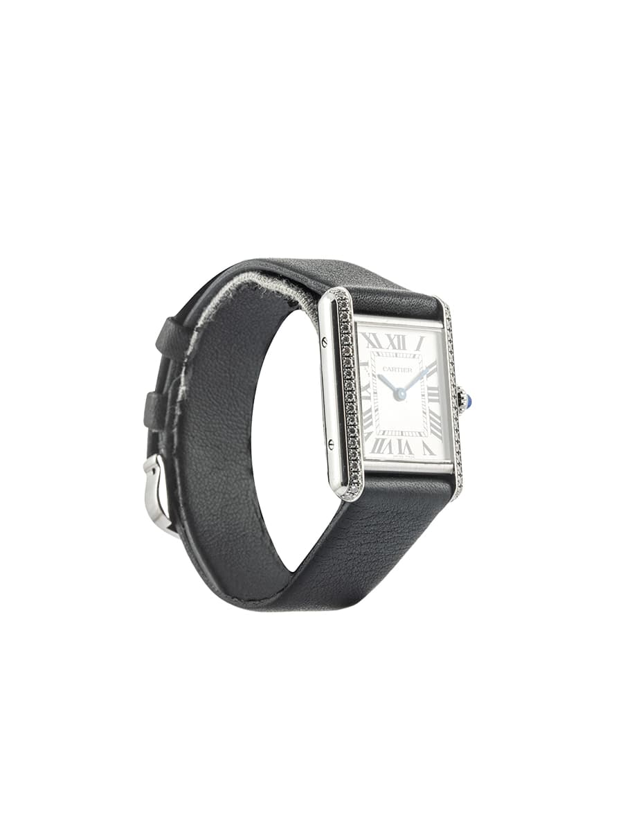 CARTIER TANK MUST MODELLO PICCOLO IN ACCIAIO E DIAMANTI REF. W4TA0016