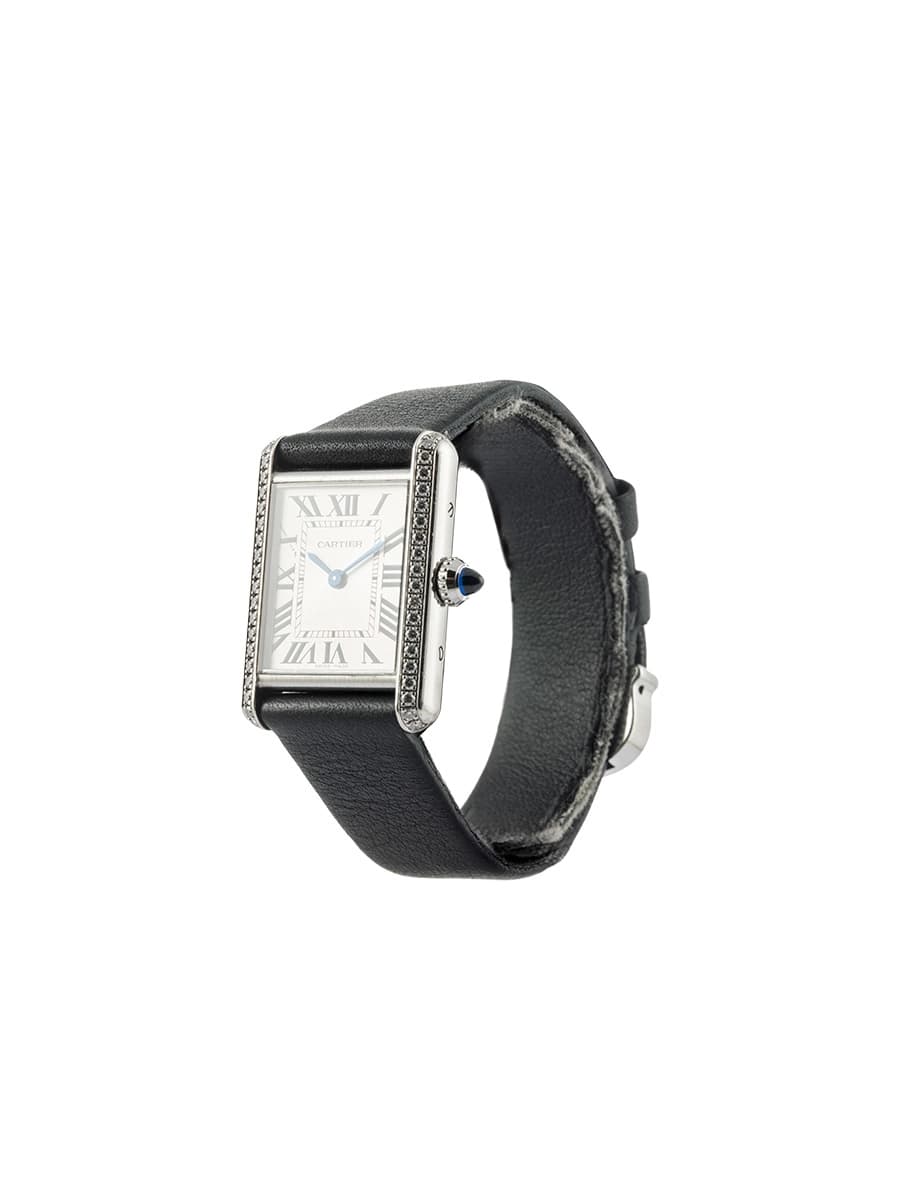 CARTIER TANK MUST MODELLO PICCOLO IN ACCIAIO E DIAMANTI REF. W4TA0016