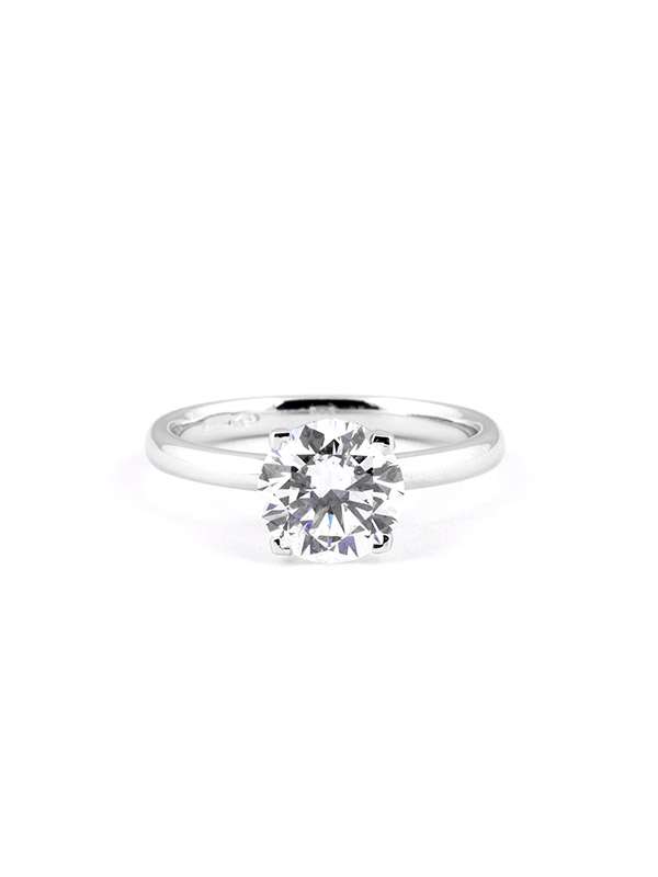 ANELLO IN ORO BIANCO 18KT CON DIAMANTE SOLITARIO