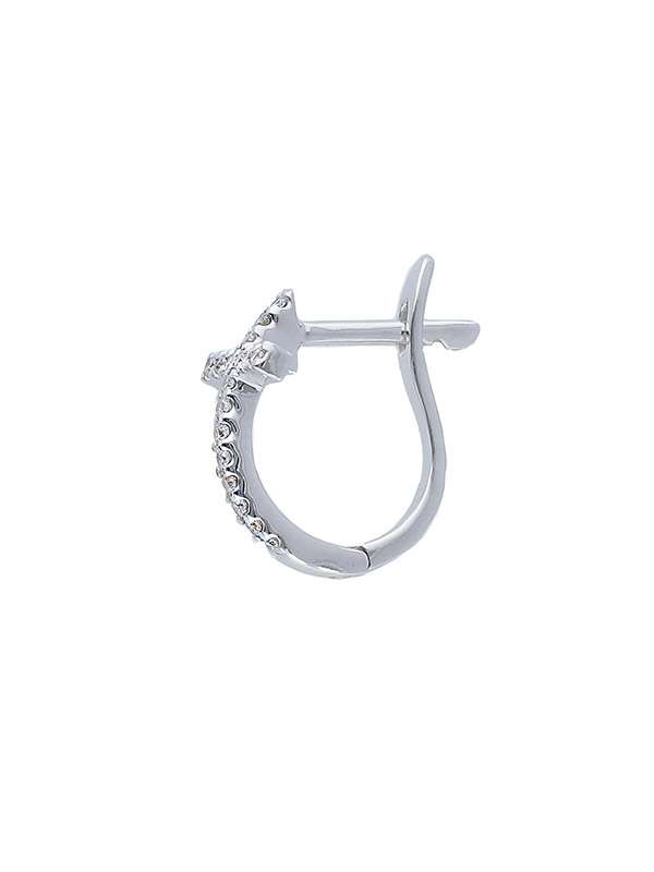 ORECCHINI IN ORO BIANCO 18KT CROCE CON DIAMANTI