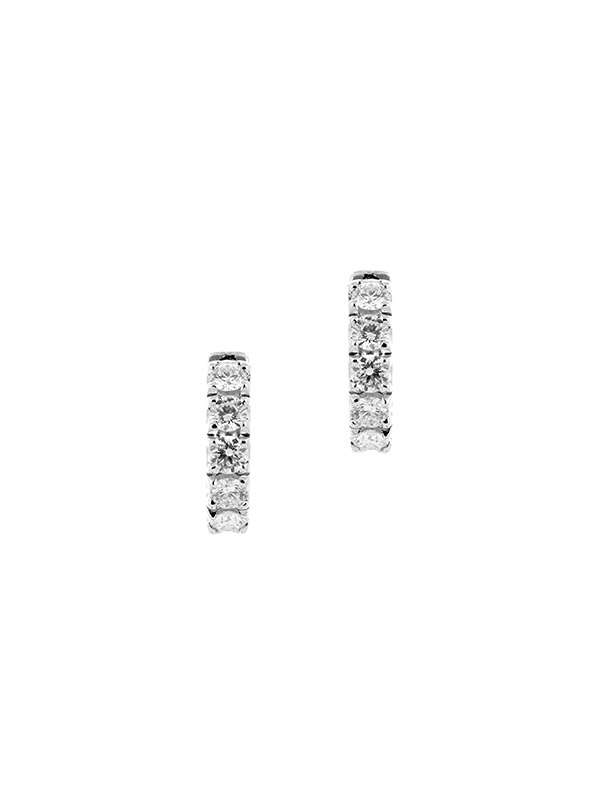 ORECCHINI CERCHIO IN ORO BIANCO 18KT CON DIAMANTI