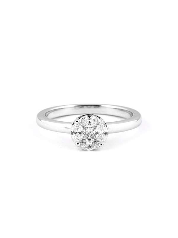 ANELLO IN ORO BIANCO 18KT CON DIAMANTI
