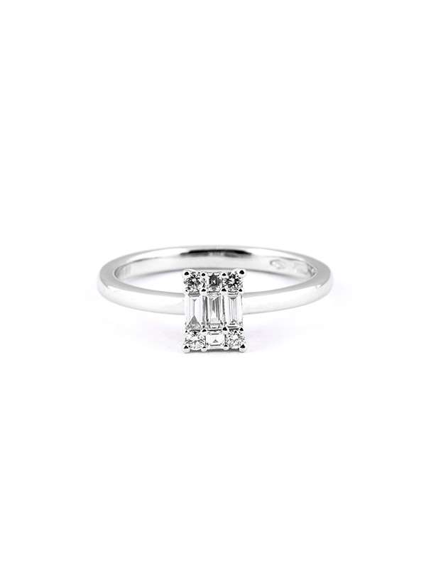ANELLO IN ORO BIANCO 18KT CON DIAMANTI TAGLIO MULTIPLO