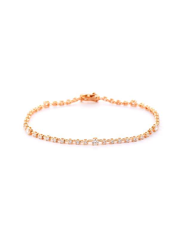 BRACCIALE IN ORO ROSA 18KT CON DIAMANTI BIANCHI