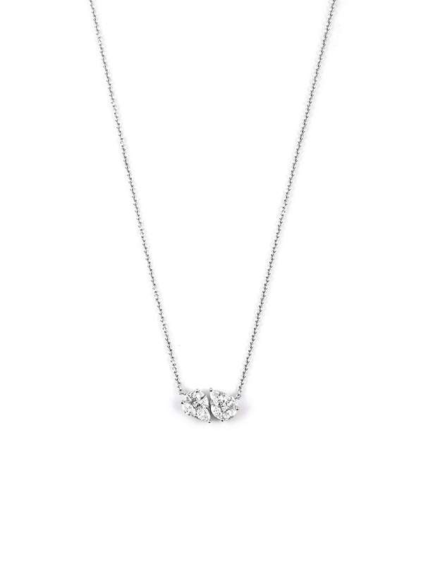 GIROCOLLO IN ORO BIANCO 18KT GOCCE CON DIAMANTI TAGLIO MULTIPLO