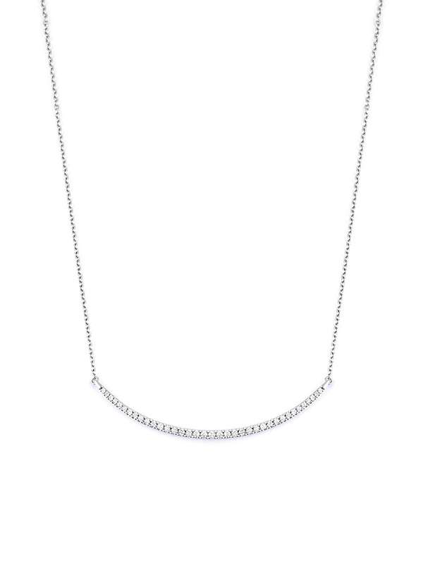 GIROCOLLO IN ORO BIANCO 18KT CON BARRETTA DI DIAMANTI