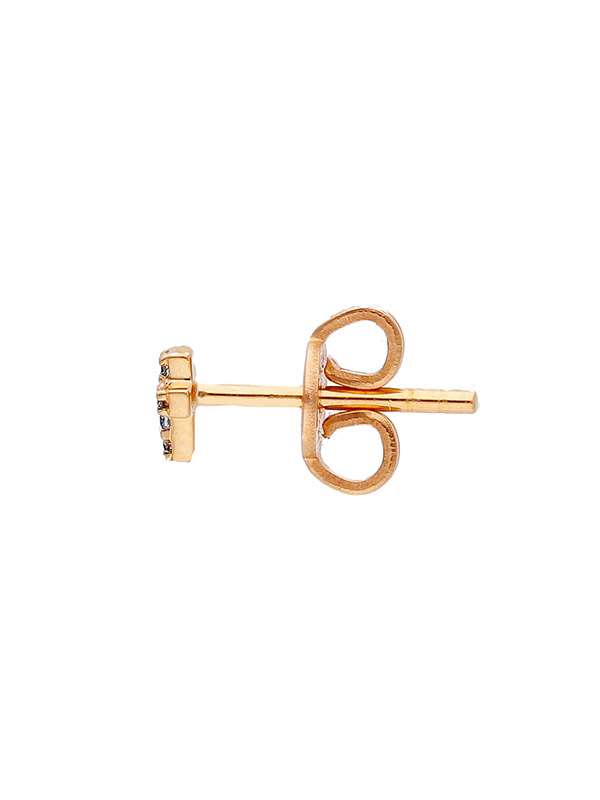 ORECCHINI LOBO IN ORO ROSA 18KT CROCE CON DIAMANTI