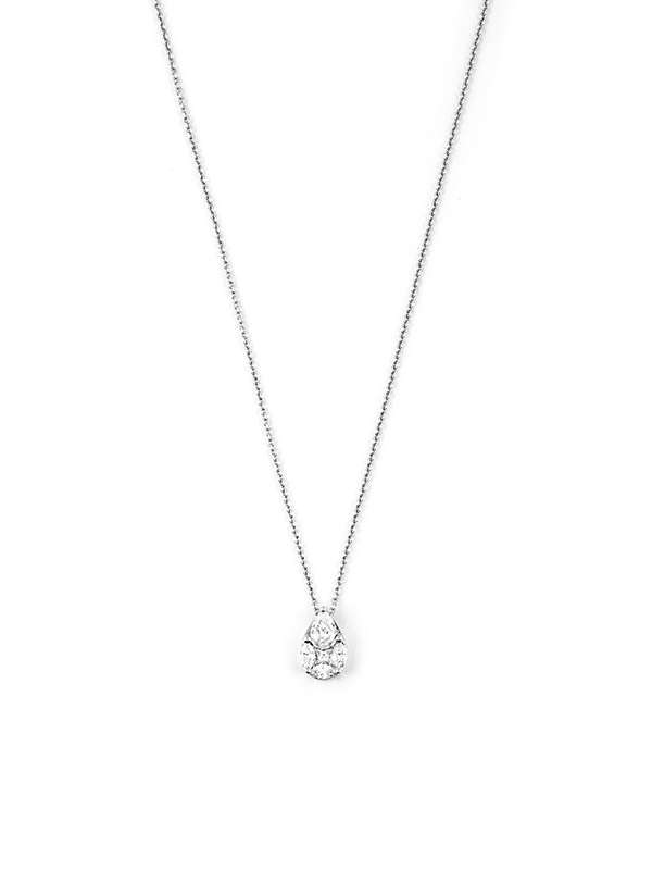 GIROCOLLO IN ORO BIANCO 18KT CON DIAMANTI TAGLIO MULTPLO GOCCIA