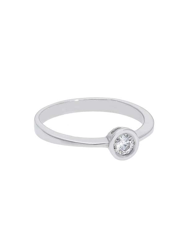ANELLO IN ORO BIANCO 18KT CON DIAMANTE SOLITARIO TONDO