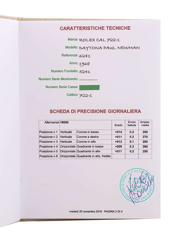 DAYTONA PAUL NEWMAN CON PERIZIA 36MM IN ACCIAIO REF. 6241