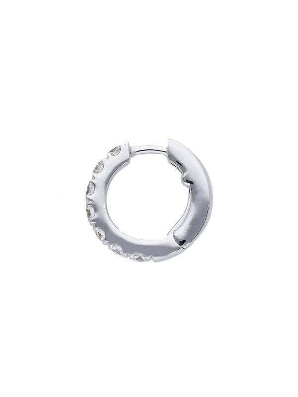 ORECCHINI CERCHIO IN ORO BIANCO 18KT CON DIAMANTI