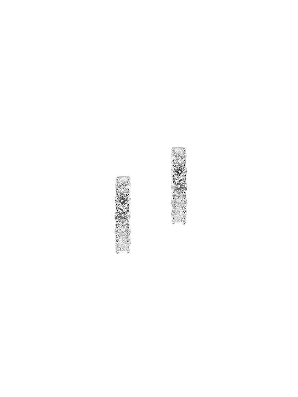 ORECCHINI A CERCHIO IN ORO BIANCO 18KT CON DIAMANTI