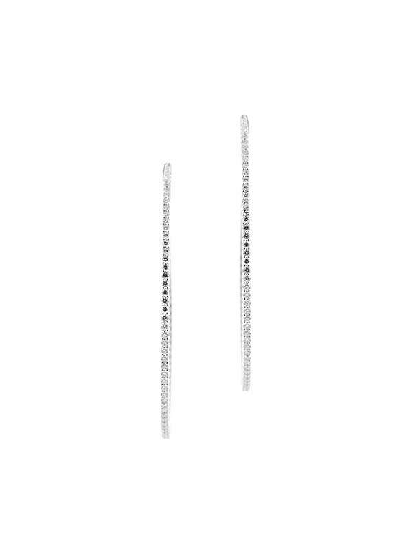 ORECCHINI A CERCHIO IN ORO BIANCO 18KT CON DIAMANTI