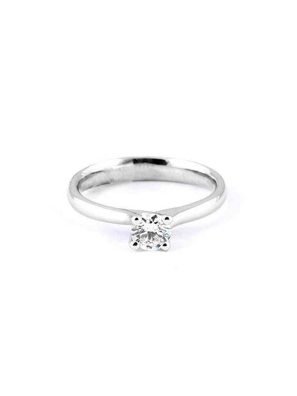 ANELLO IN ORO BIANCO 18KT CON DIAMANTE SOLITARIO