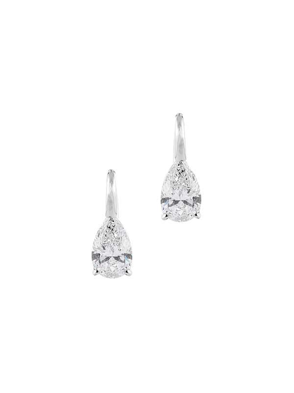 ORECCHINI MONACHELLA IN ORO BIANCO 18KT CON DIAMANTI TAGLIO GOCCIA