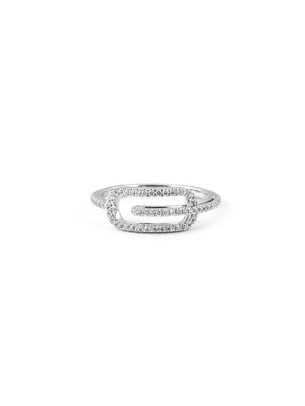 ANELLO IN ORO BIANCO 18KT E DIAMANTI