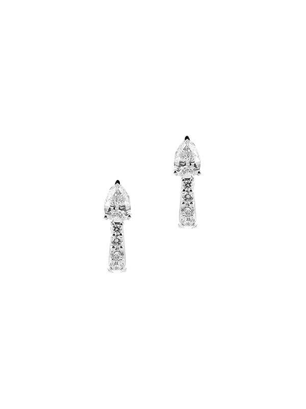 ORECCHINI IN ORO BIANCO 18KT CON DIAMANTI TAGLIO GOCCIA E DIAMANTI