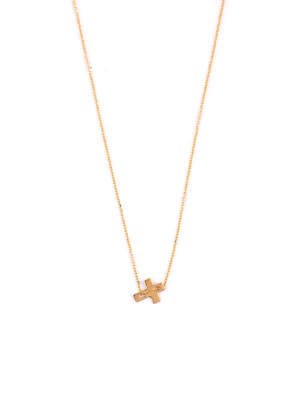 GIROCOLLO ORO GIALLO 18KT CROCE PIATTA