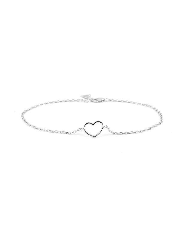 BRACCIALE IN ORO BIANCO 18KT CUORE VUOTO
