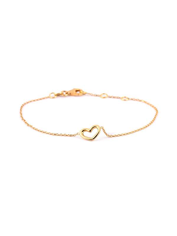 BRACCIALE IN ORO GIALLO 18KT CUORE VUOTO