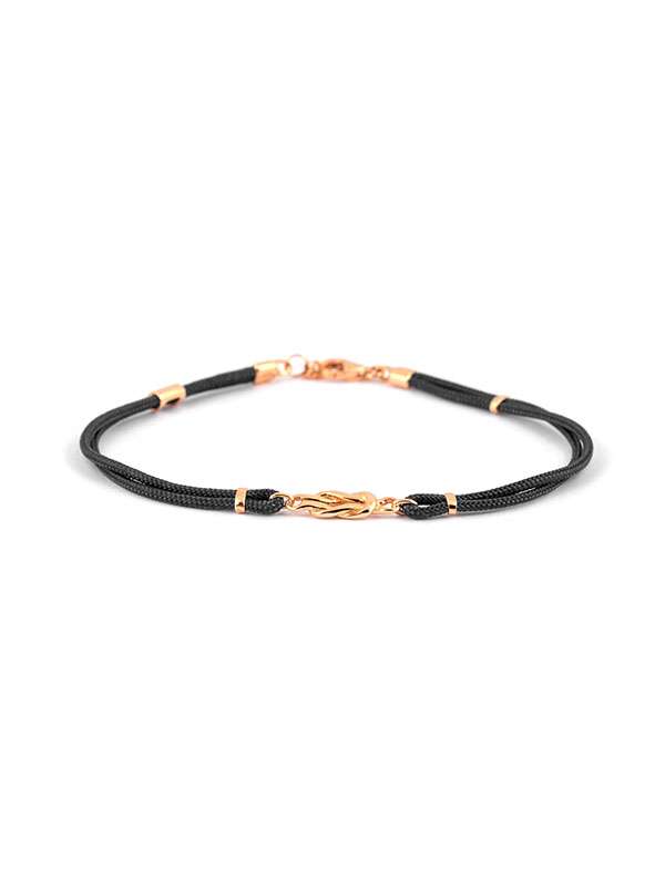 BRACCIALE CORDINO CON INFINITO IN ORO BIANCO 18KT