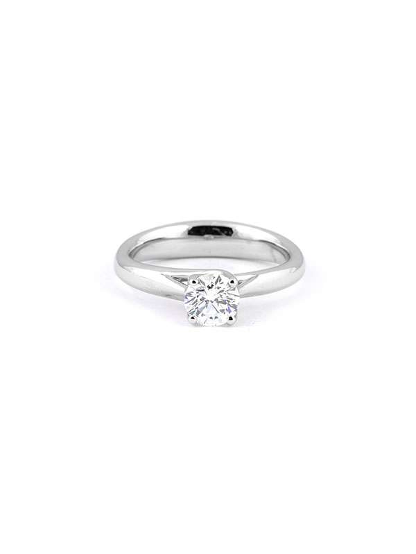 ANELLO IN PLATINO CON DIAMANTE SOLITARIO CERTIFICATO