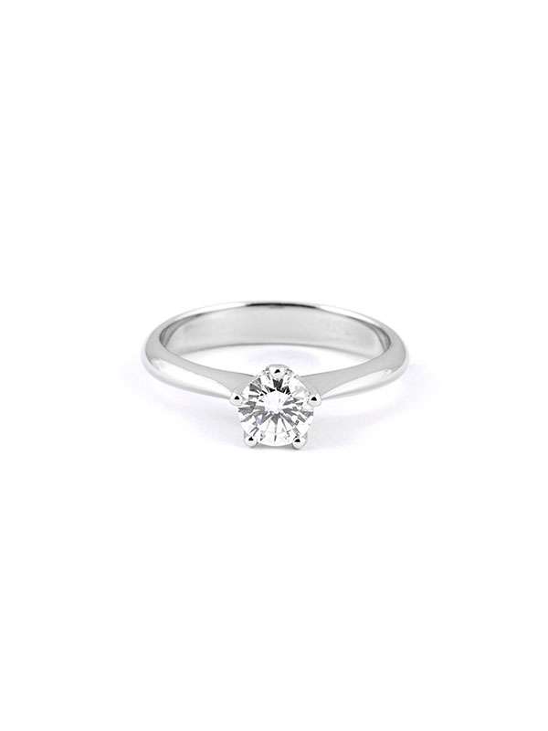 ANELLO IN PLATINO CON DIAMANTE SOLITARIO CERTIFICATO