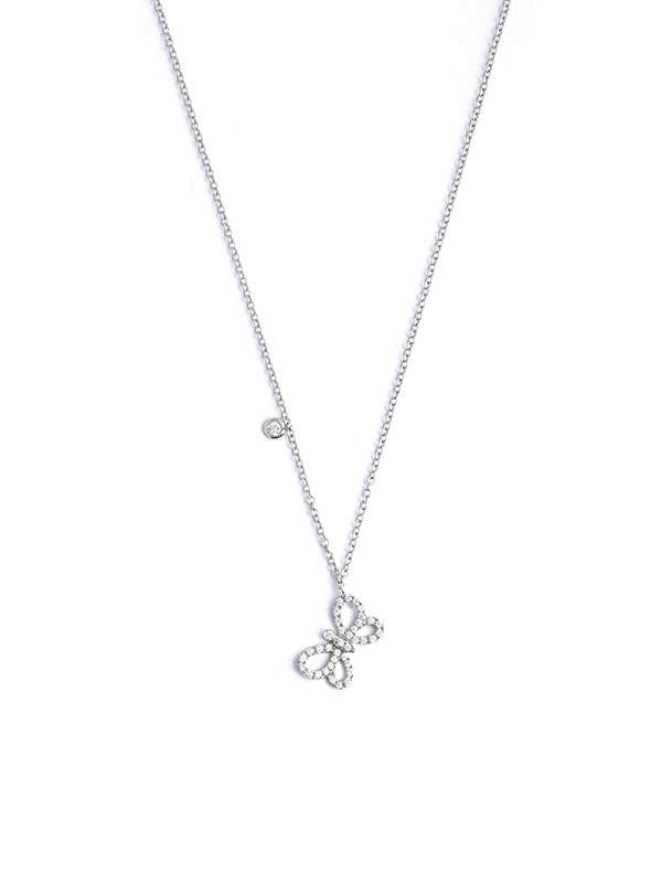 GIROCOLLO IN ORO BIANCO 18KT FARFALLA DI DIAMANTI