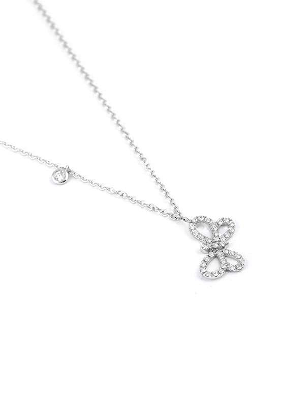 GIROCOLLO IN ORO BIANCO 18KT FARFALLA DI DIAMANTI