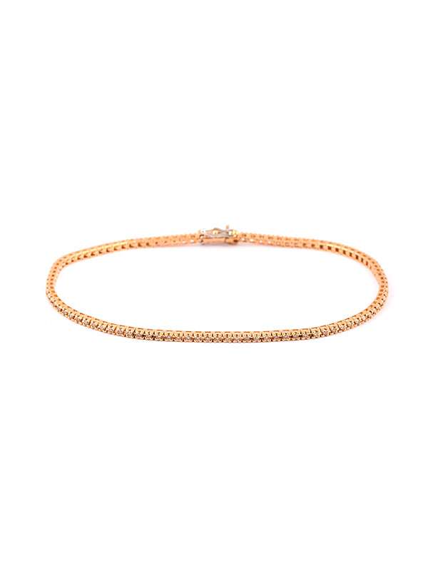 BRACCIALE TENNIS IN ORO ROSA 18KT CON DIAMANTI BROWN