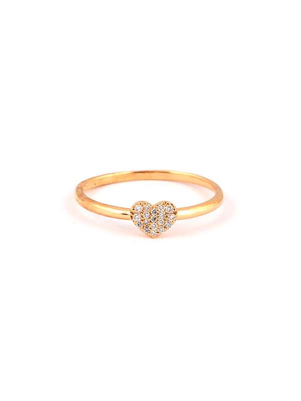 ANELLO IN ORO ROSA 18KT CUORE CON DIAMANTI