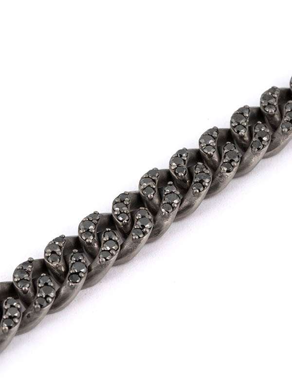 BRACCIALE GROUMETTE IN TITANIO CON DIAMANTI NERI MODELLO L GRANDE