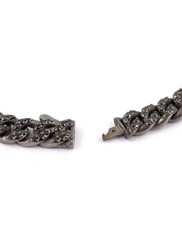 BRACCIALE GROUMETTE IN TITANIO CON DIAMANTI NERI MODELLO L GRANDE