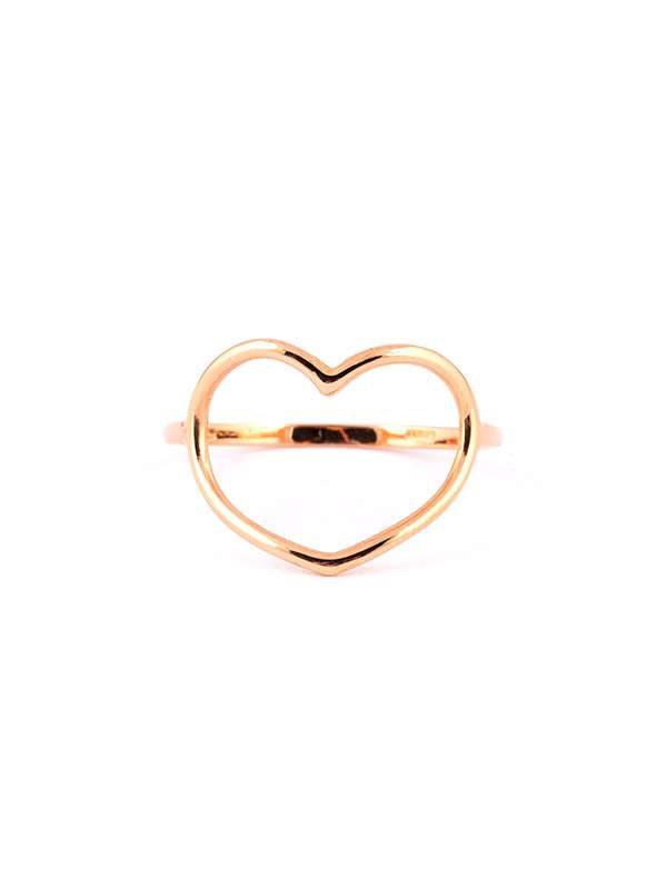 ANELLO CON CUORE GRANDE VUOTO IN ORO ROSA 18KT