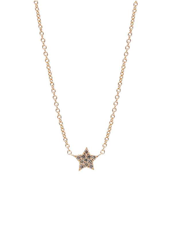 GIROCOLLO IN ORO ROSA 18KT CON STELLA E DIAMANTI BROWN