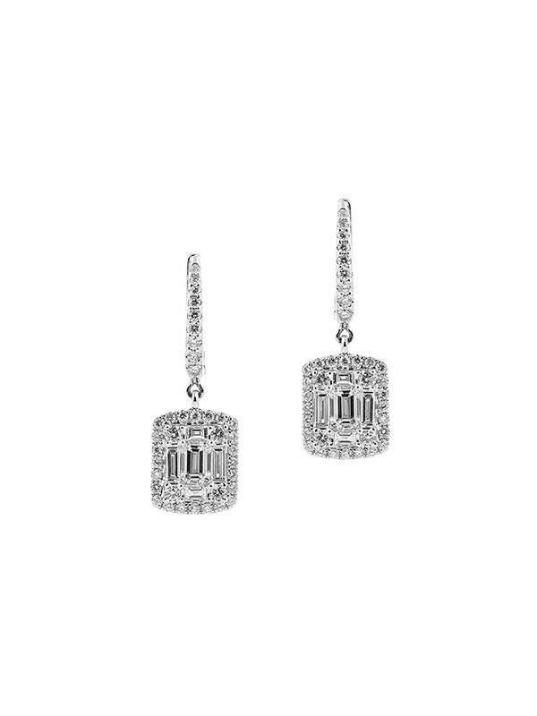 ORECCHINI IN ORO BIANCO 18KT CON DIAMANTI TAGLIO MULTIPLO