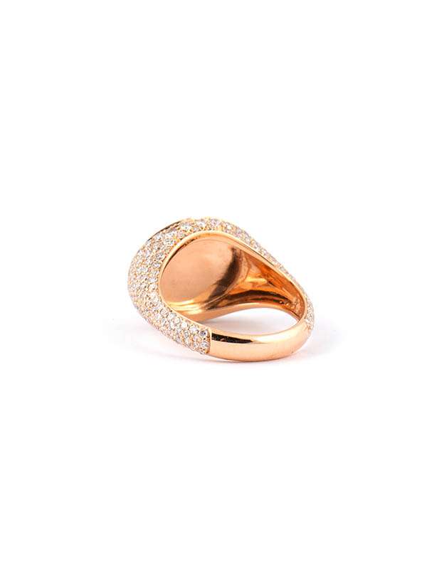 ANELLO PAVE' IN ORO ROSA 18KT CON PAVE' DI DIAMANTI BIANCHI