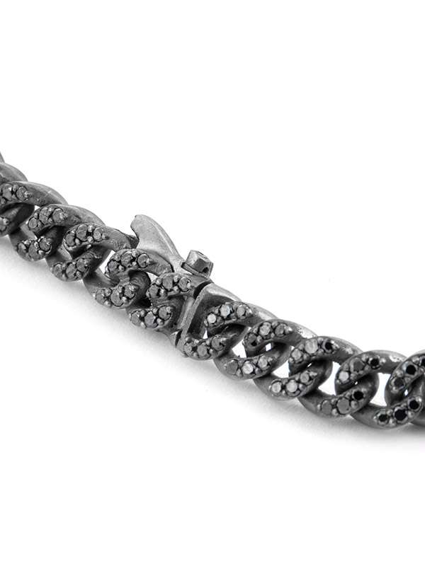 BRACCIALE GROUMETTE IN TITANIO CON DIAMANTI NERI MODELLO S PICCOLO