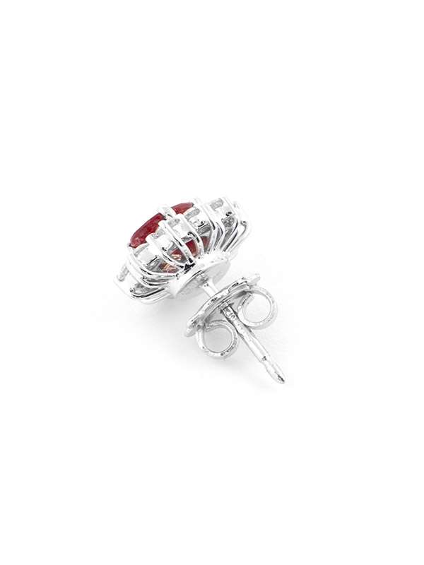 ORECCHINI IN ORO BIANCO 18KT CON DIAMANTI E RUBINI